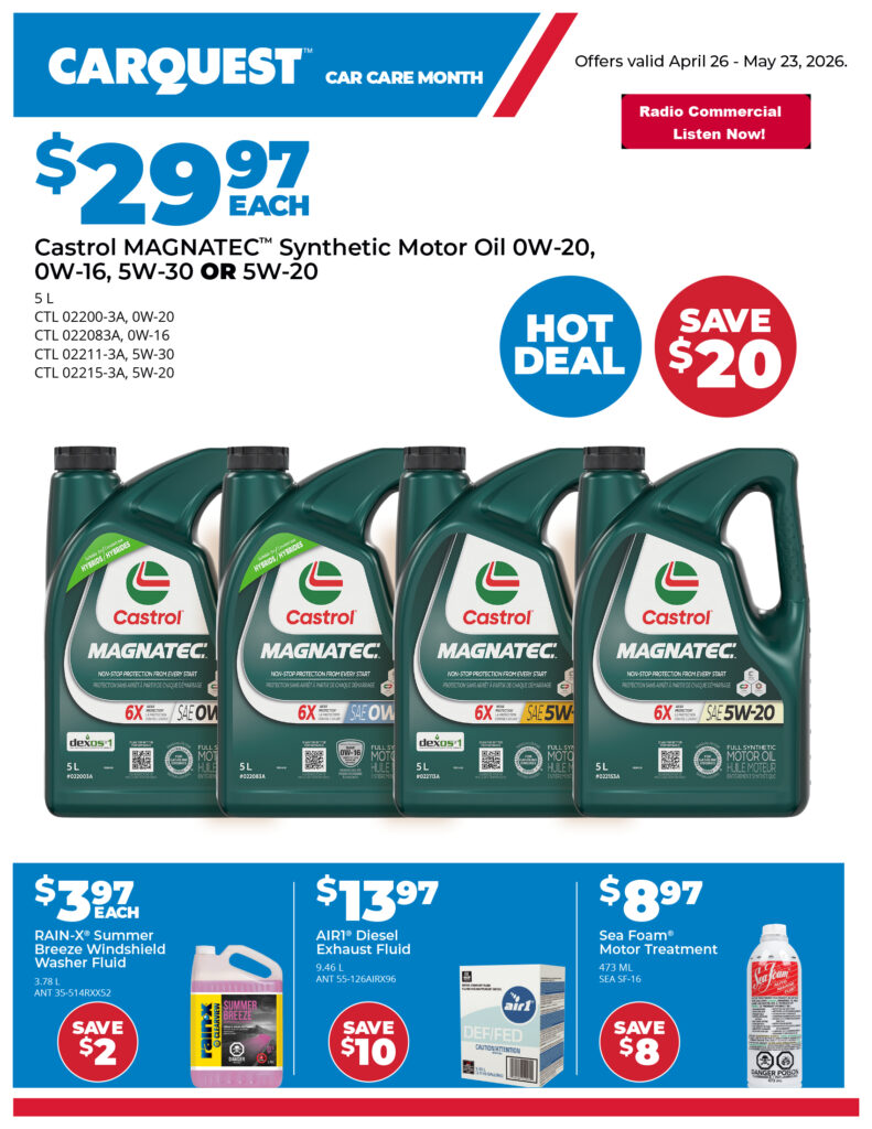 Carquest retail flyer for Pete's Paint and Parts in Leamington